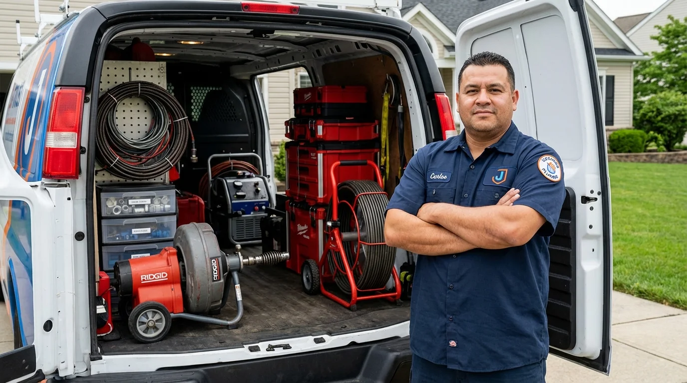 Professional drain cleaning equipment and Johns Plumbing LLC plumber in Citrus Heights