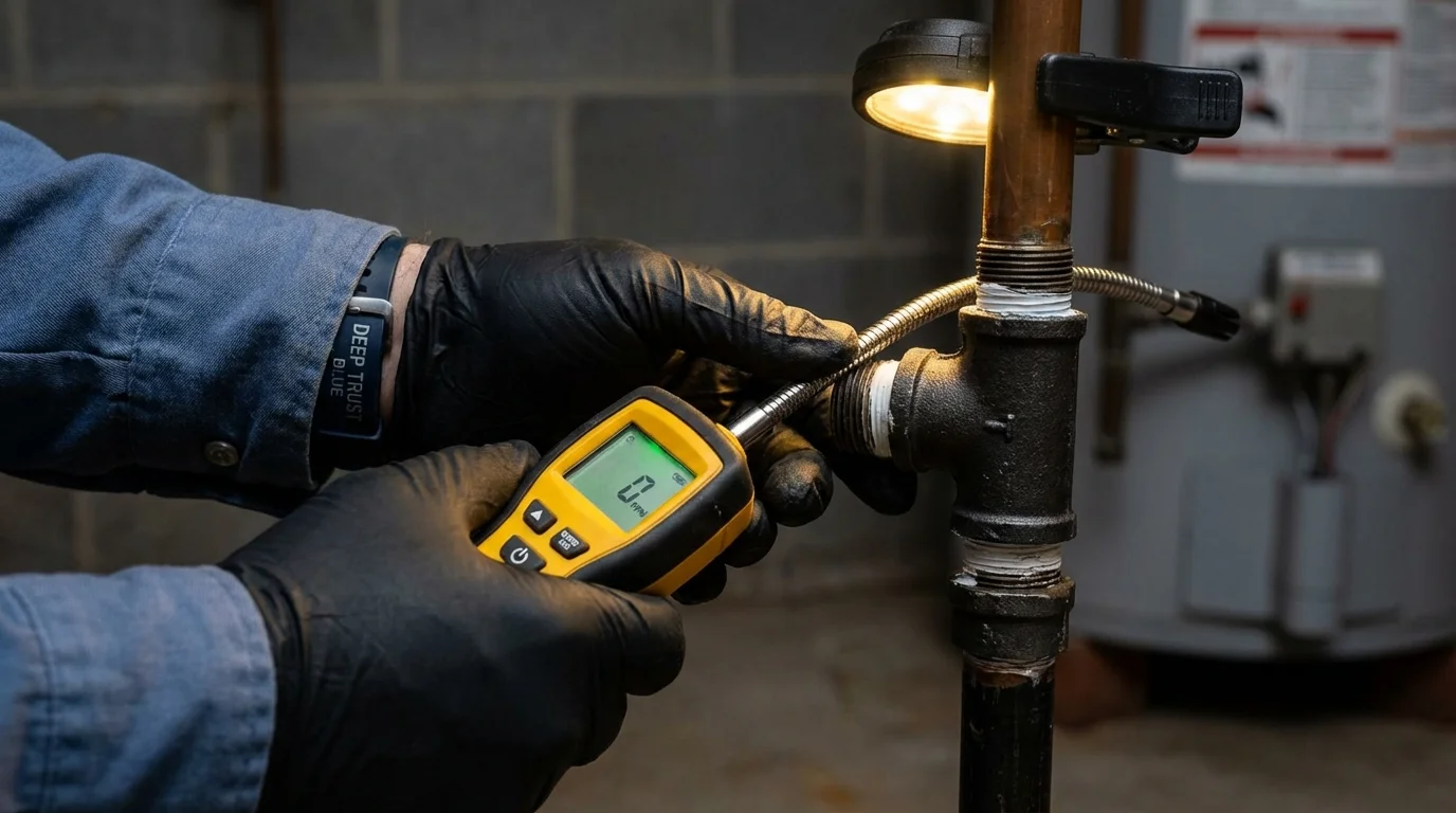Gas leak detection with electronic sniffer by Johns Plumbing LLC in Citrus Heights